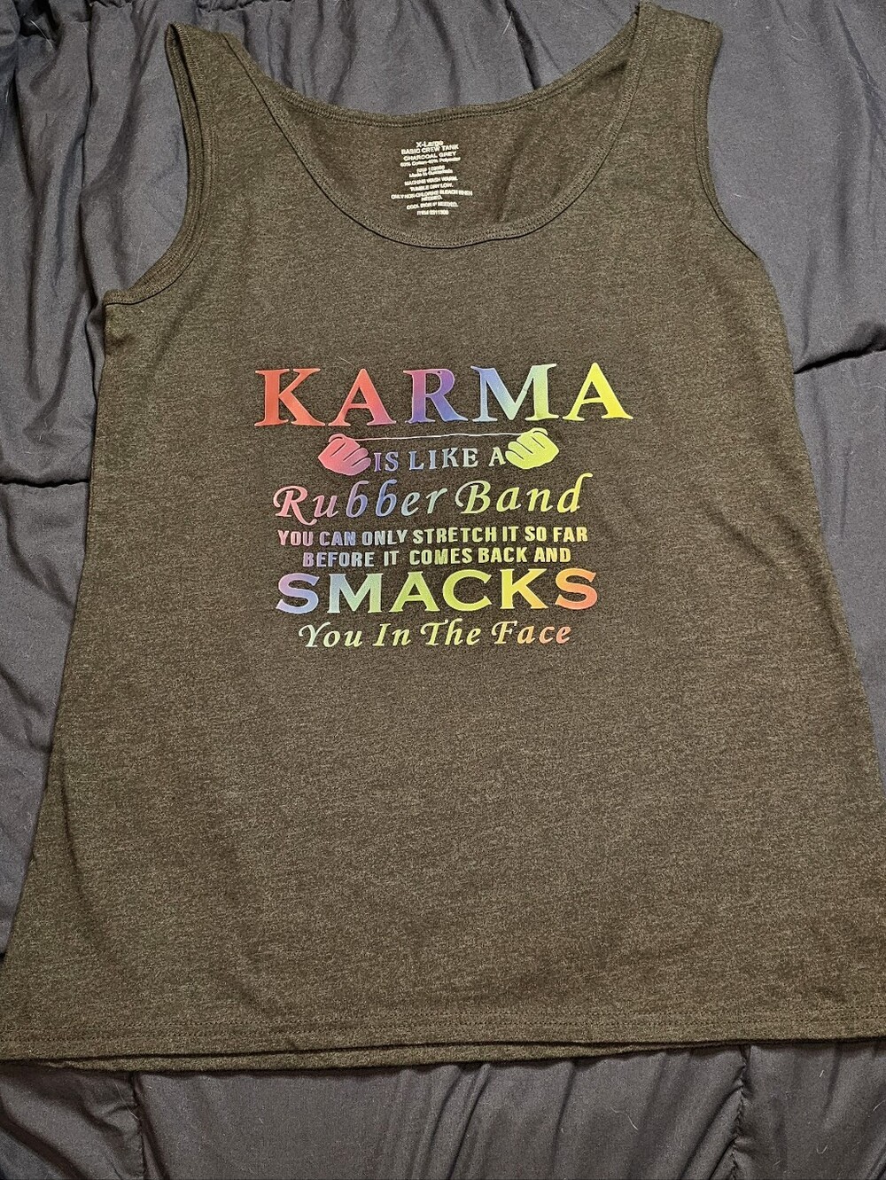 KARMA Rainbow Graphic Tank Top